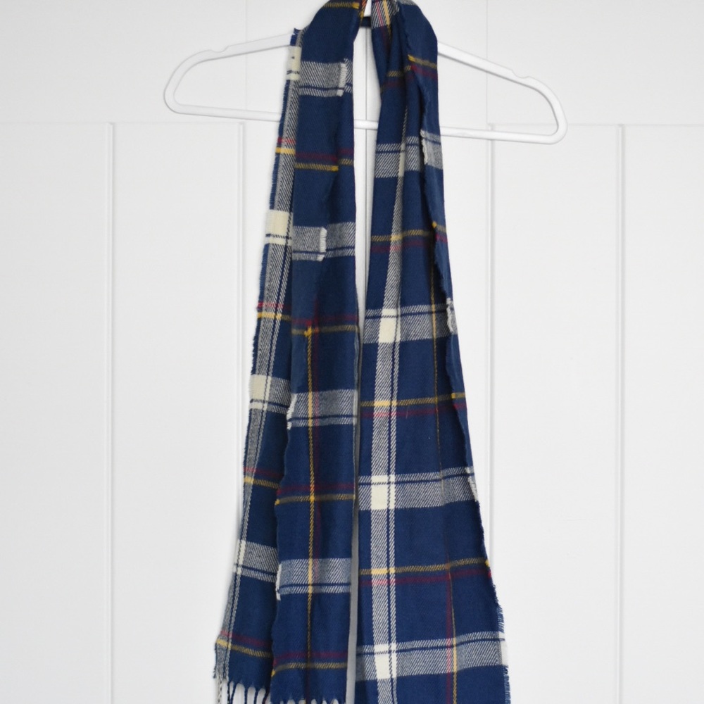 Blue plaid scarf